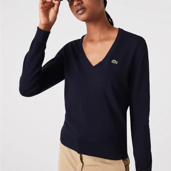 Lacoste V Neck Sweater - Picture 1 of 6